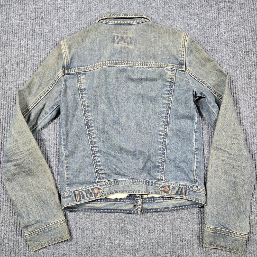 Abercrombie Jacket Girls Large Blue Denim Trucker Jean Coat Washed Fade Vintage - Picture 2 of 11